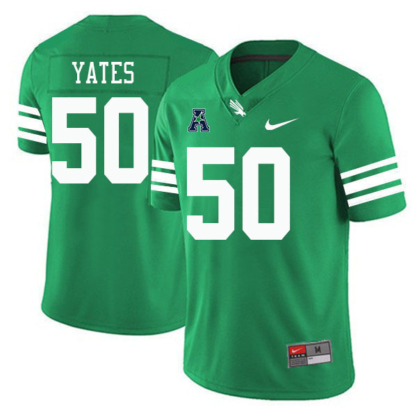 #50 Caden Yates North Texas Mean Green College Football Jerseys Stitched-Green